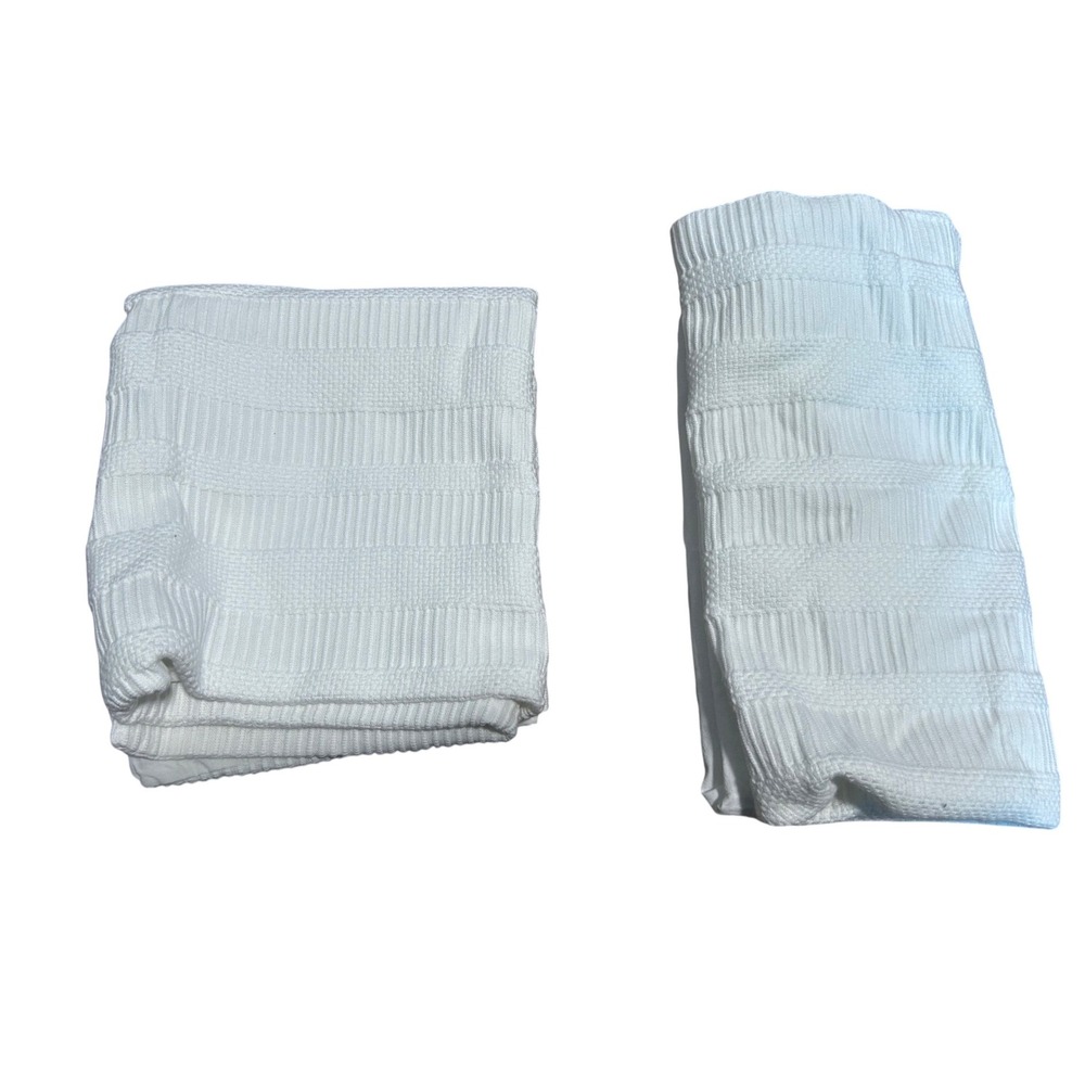 West Elm White Cotton Matelasse Textured Pillow Sham Set Euro & King 2pc